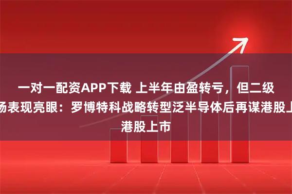 一对一配资APP下载 上半年由盈转亏，但二级市场表现亮眼：罗博特科战略转型泛半导体后再谋港股上市