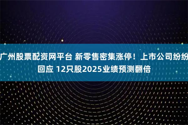 广州股票配资网平台 新零售密集涨停！上市公司纷纷回应 12只股2025业绩预测翻倍