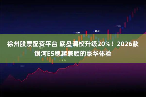 徐州股票配资平台 底盘调校升级20%！2026款银河E5稳趣兼顾的豪华体验